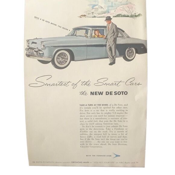 Vintage 1955 De Soto DeSoto Smartest of Smart Cars Ad Advertisement - Picture 3 of 4